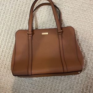 Kate Spade New York Brown tote with gold tone hardware.